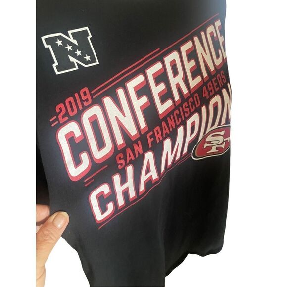 San Francisco 49er’s 2019 Conference Champions NFL Team Apparel Black Shirt-Slee - Picture 9 of 10